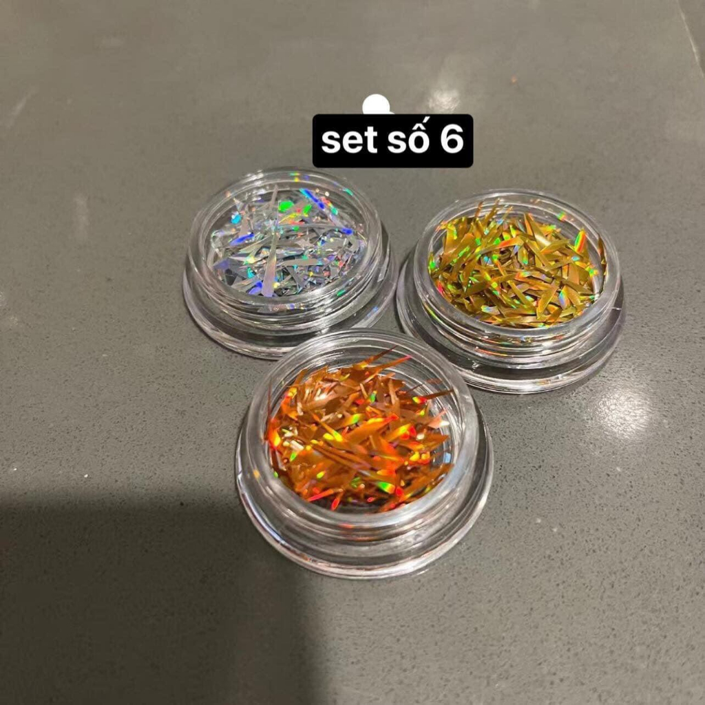 Set giấy ẩn thủy tinh dùng để trang trí móng 8k/1 hủ