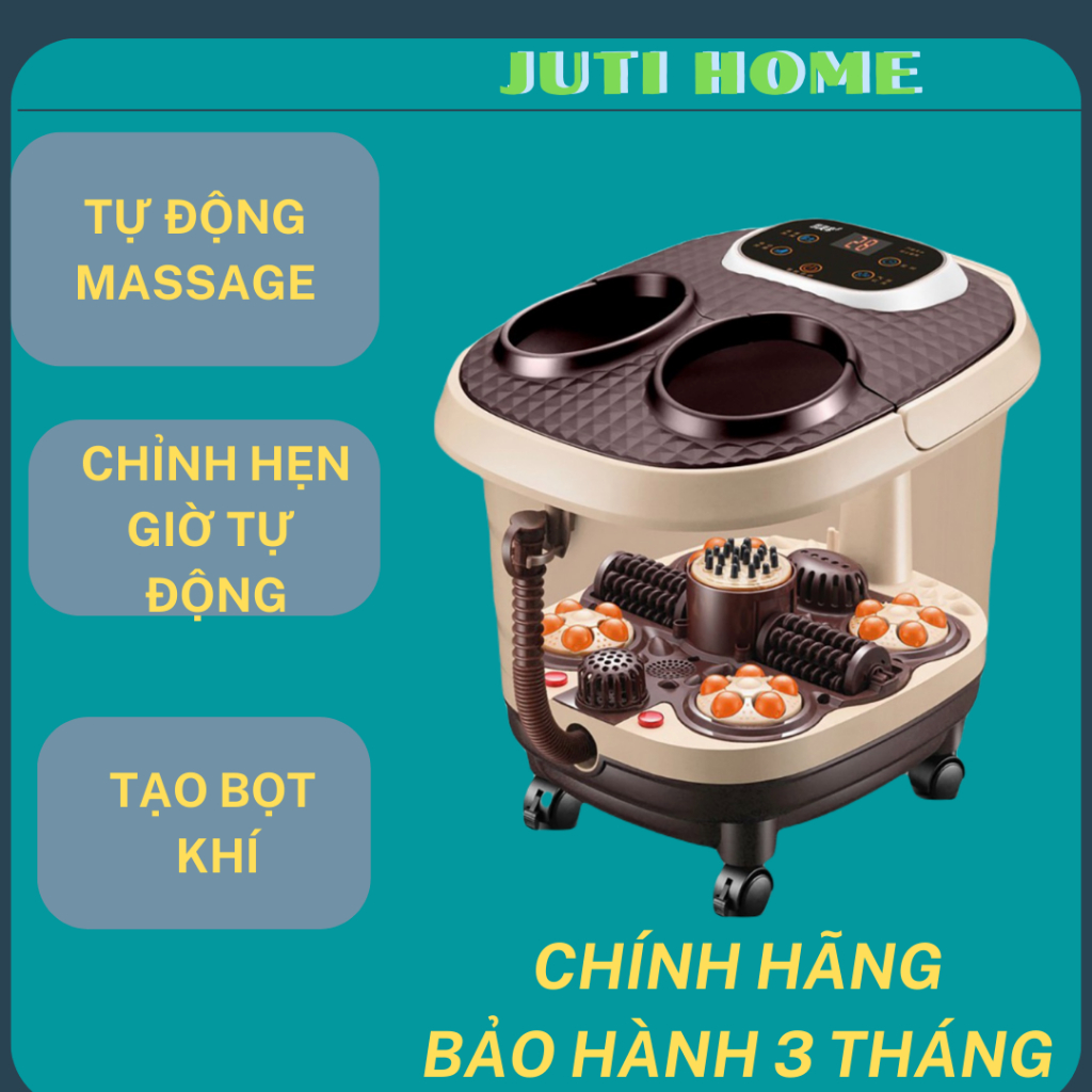 Bồn ngâm chân massage Juti Home  tự động cao cấp 12 chức năng kèm điều khiển chỉnh nhiệt độ, thảo dược ngâm chân