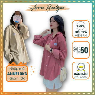 Sơ Mi Nhung Form Rộng Tay Phồng Dài Kiểu Ulzzang Mềm Min Dễ Thương Anne Boutique Mã 1002