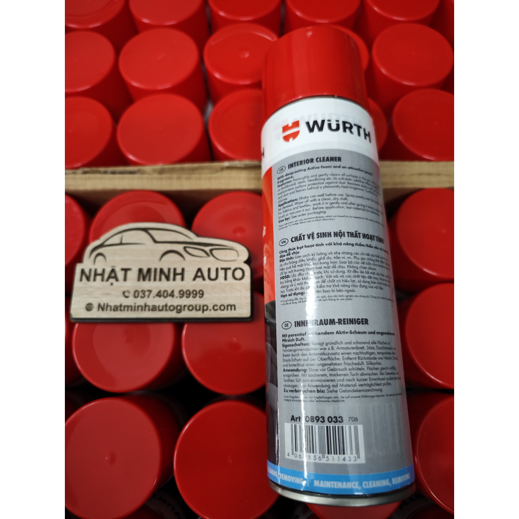VỆ SINH NỘI THẤT HOẠT TÍNH WURTH 500ML