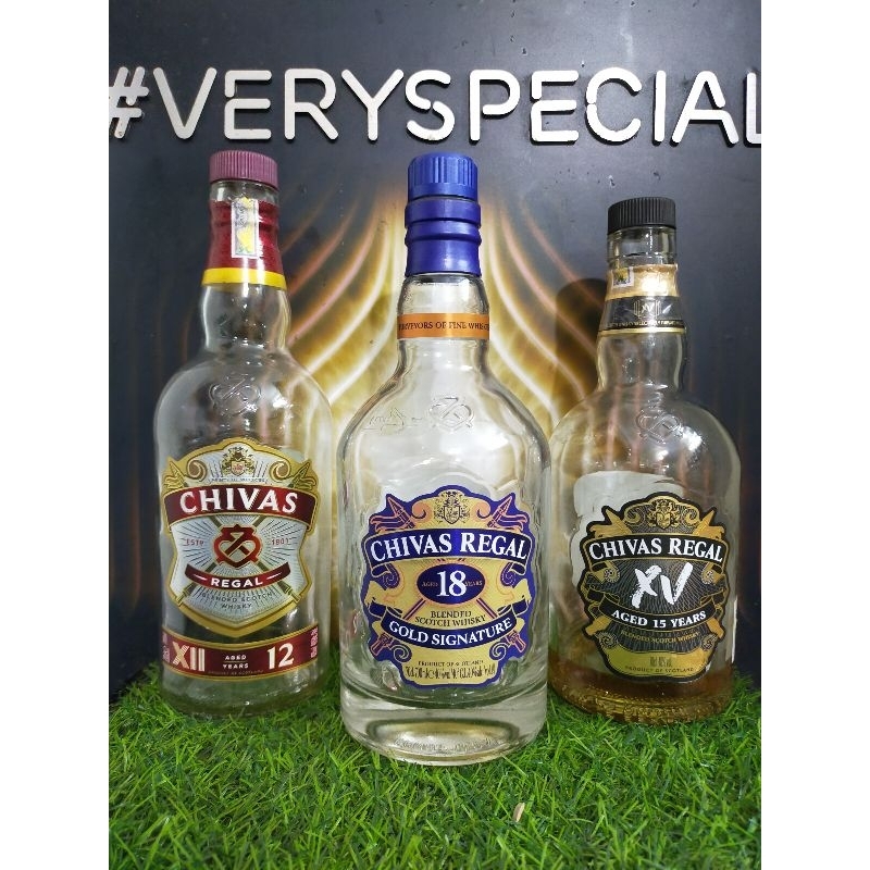 COMBO 3 chai rượu ngoại Chivas trưng bày Decor cực đẹp gồm 1 chivas 12, 1 chivas 15, 1 chivas 18