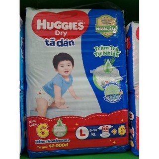 Tả dán huggies size l 68/ l 40 miếng