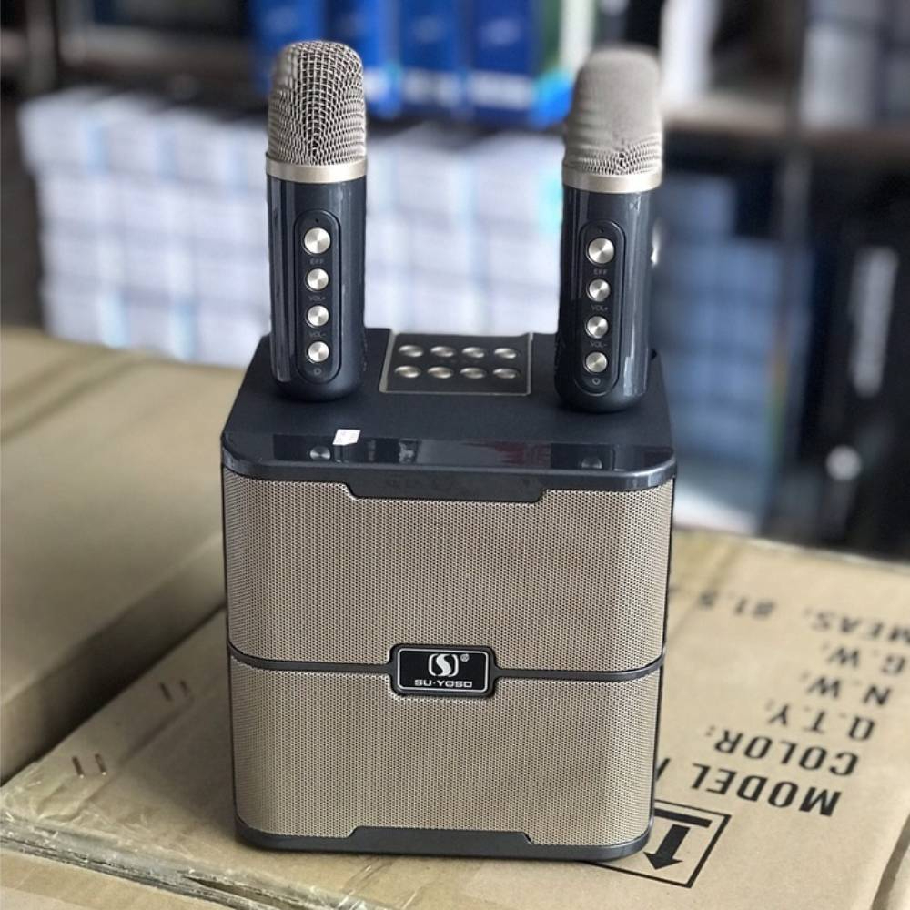 Loa karaoke mini bluetooth Ys-213 và Ys-203 tặng kèm 2 micro – Chính Hãng - có bảo hành lỗi sản xuất 6 tháng