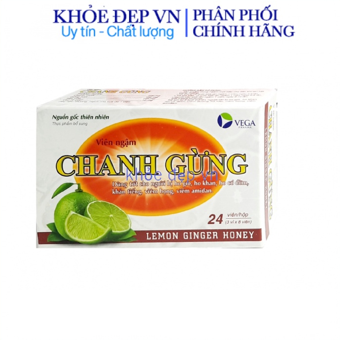 Viên ngậm la hán quả chanh gừng giúp bổ phế, hạn chê ho nhiều, giảm đau rát họng – Hộp 24 viên
