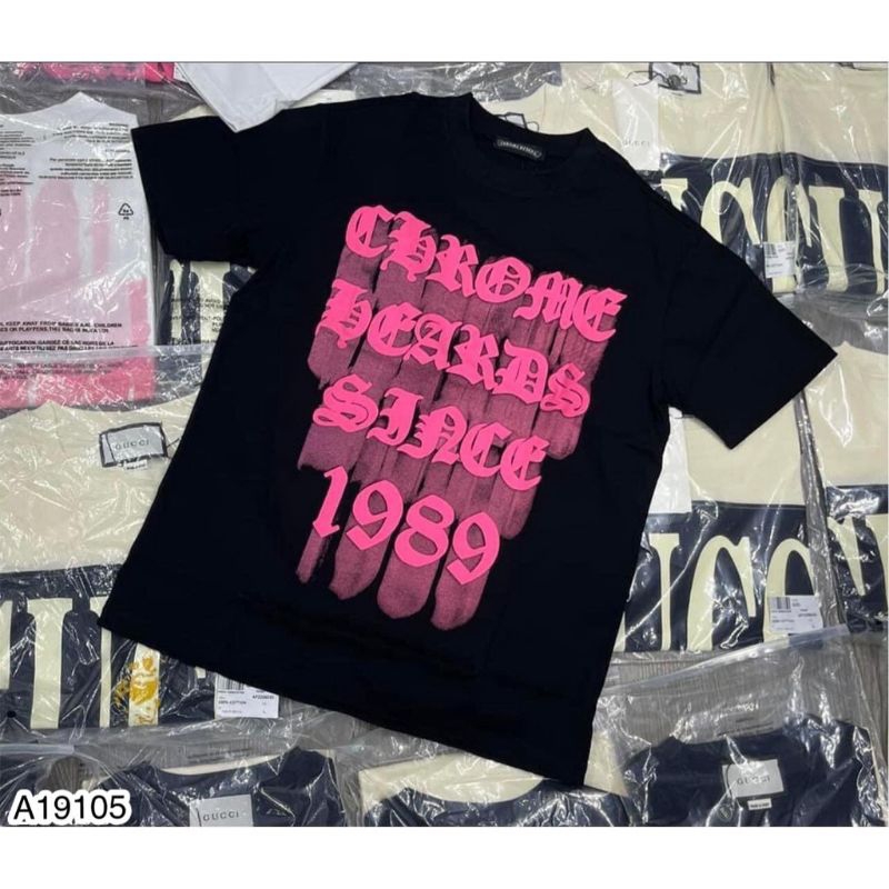 áo thun chữ hồng 1989, áo phông nam nữ chất cotton form thụng