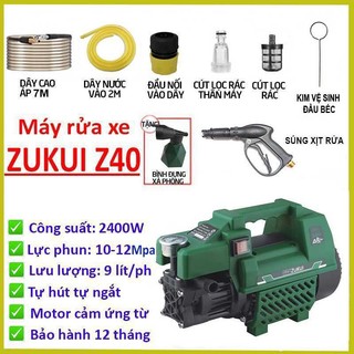 Máy xịt rửa xe ZUKUI- 2400W - Tặng kèm bình xà phòng