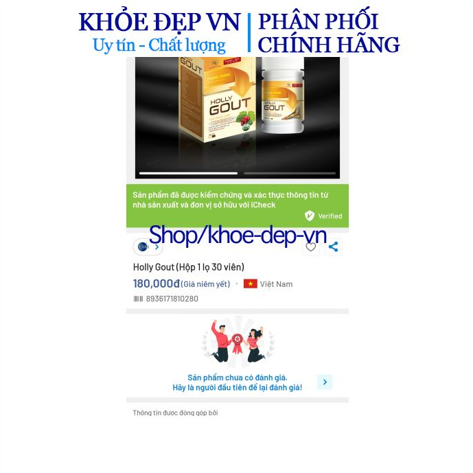 Viên uống Holly Gout giúp giảm sưng, đau nhức khớp ngón chân, bàn chân do gout - hộp 30 viên