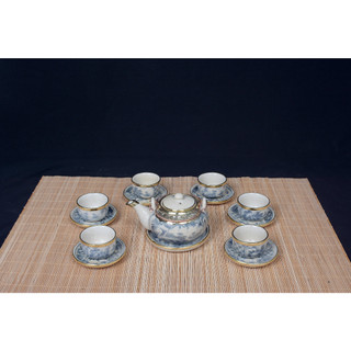 Bộ ấm chén men rạn bọc đồng