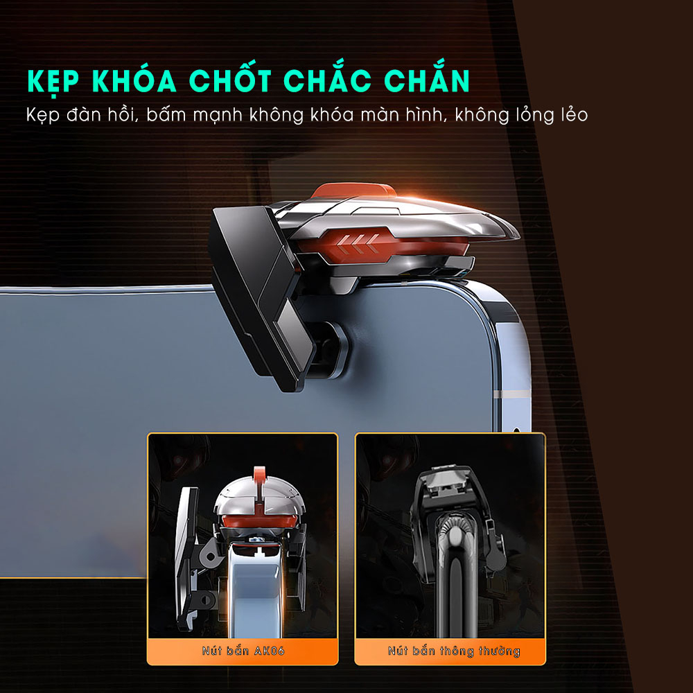 Tay cầm chơi game điện thoại MEMO AK06 gaming nút bắn cơ hỗ trợ chơi game 6 ngón ff pubg freefire cod fps - Chính hãng