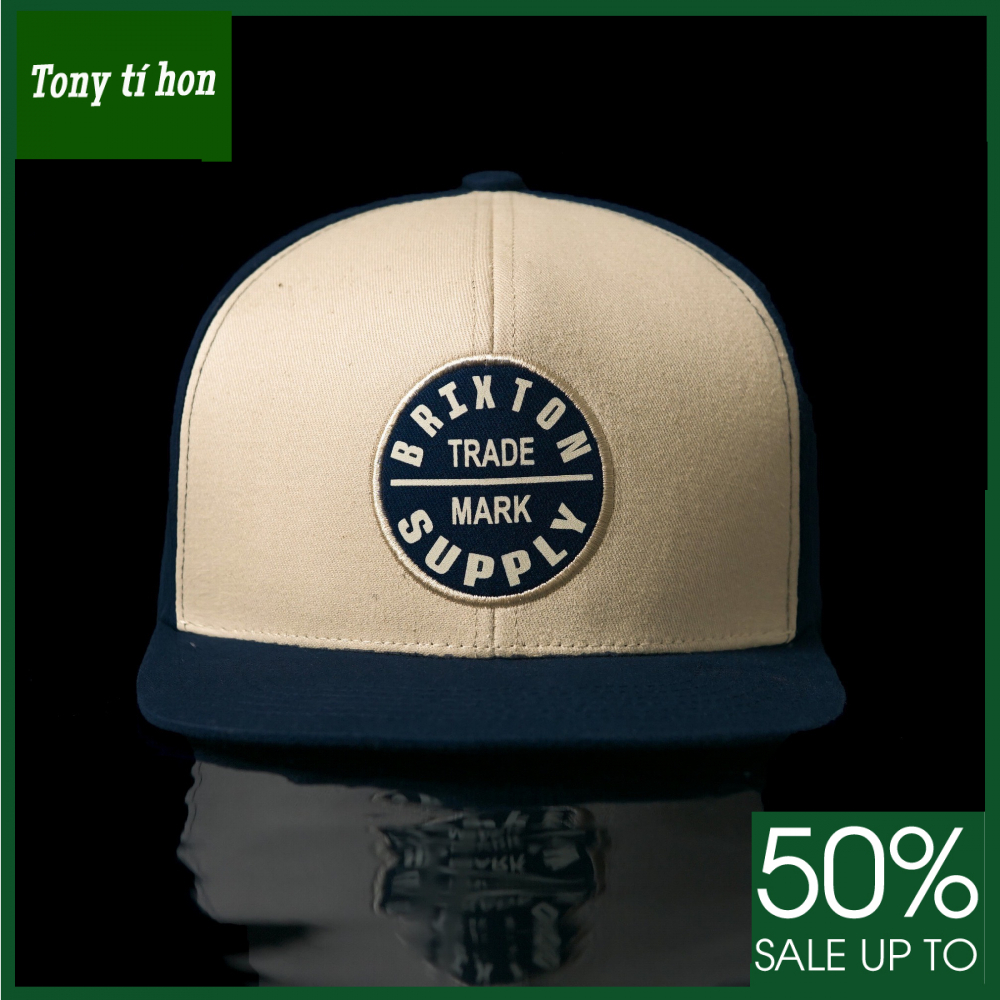 Tony tí hon_ tặng quà khi mua_ Mũ nón kết lưỡi trai Snapback BT vàng nâu kem phối xanh nam nữ cao cấp