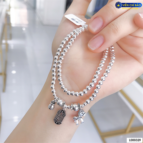 Vòng chuỗi bạc charm ngựa - bảng tính chất liệu bạc Thái 925 thời trang phụ kiện trang sức Viễn Chí Bảo L000329