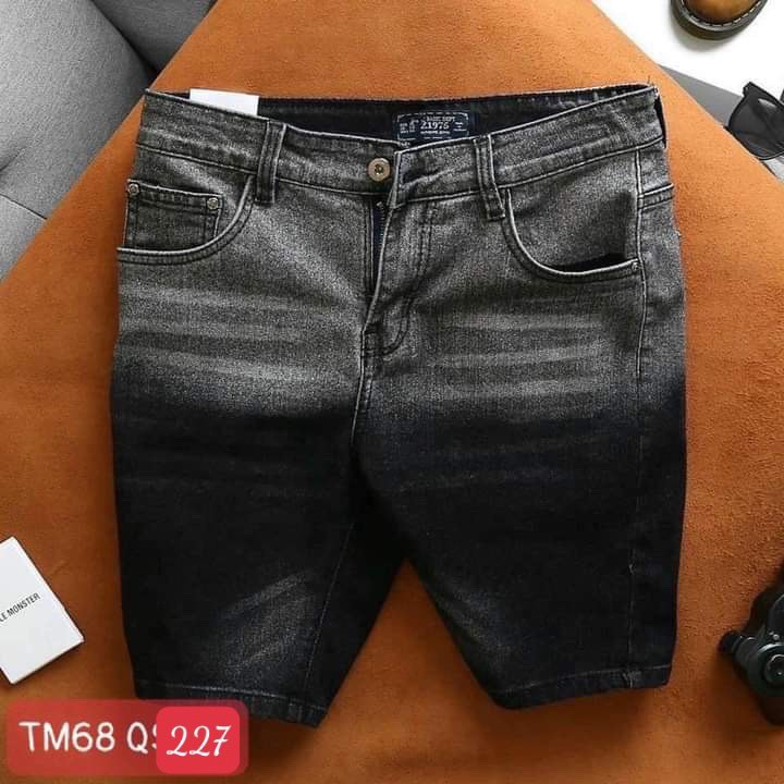 Quần short jean nam màu xám đen  - quần lửng nam chất liệu co giãn trẻ trung năng động PN SHOP90 ms211