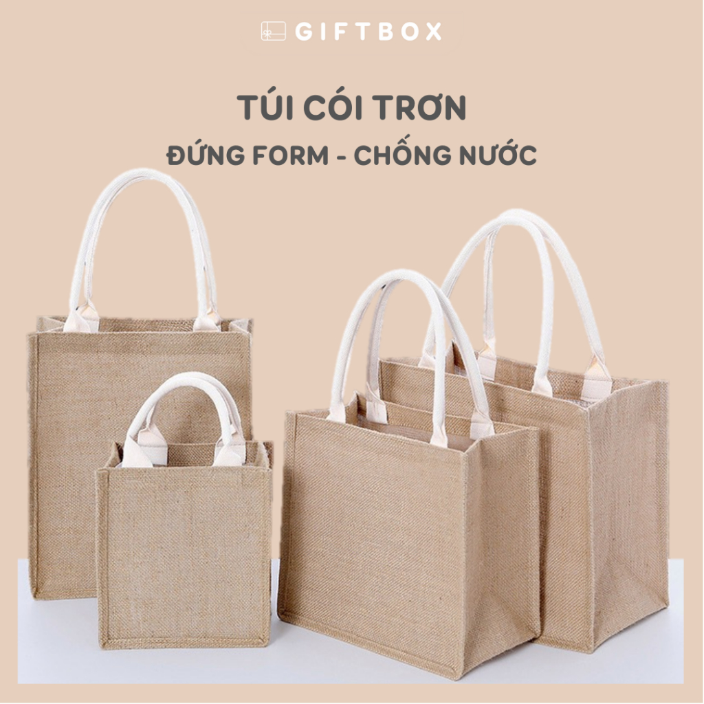 Túi cói túi đựng quần áo chống nước đa năng đi biển đi chơi đi làm có quai xách vải bố đứng form nhỡ màu trơn someday