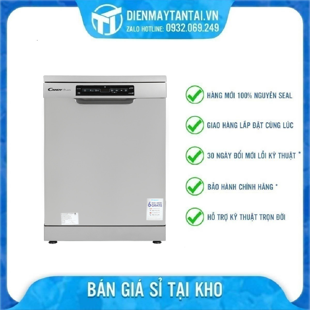 Máy rửa chén độc lập Có Sấy Candy CDPN 4D620PX/E Rửa khoảng 3-4 bộ chén đĩa,Công nghệ rửa nước nóng - giao miễn phí HCM