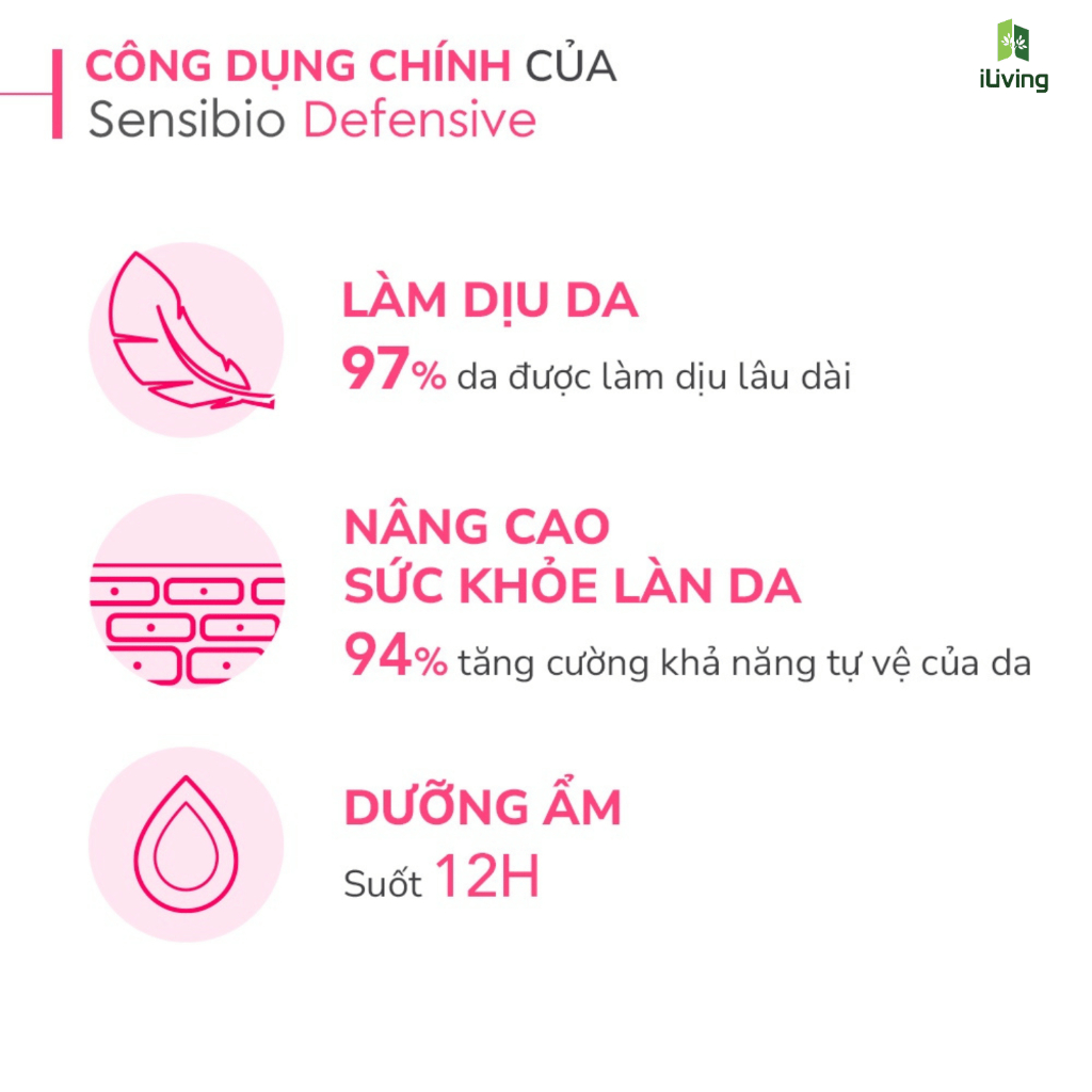 Kem dưỡng ẩm và làm dịu da, dành cho da nhạy cảm Bioderma Sensibio Defensive 40ml và 5ml ILIVING-BIOKDH