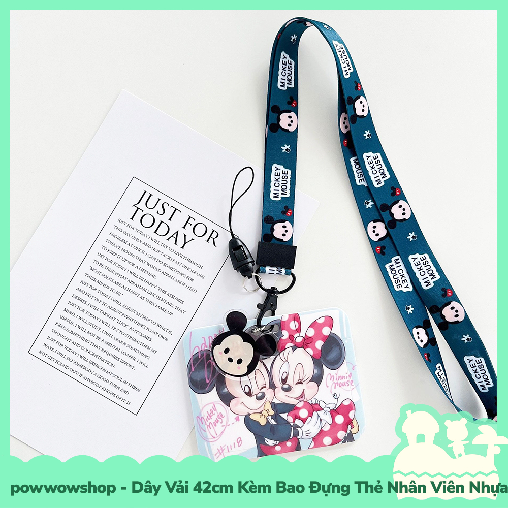[Sẵn VN - Hỏa Tốc] NGANG Dây Đeo Thẻ 42cm Kèm Bao Đựng Thẻ Nhân Viên Nhựa PC Phong Cách Nhân Vật Hoạt Hình Disne.