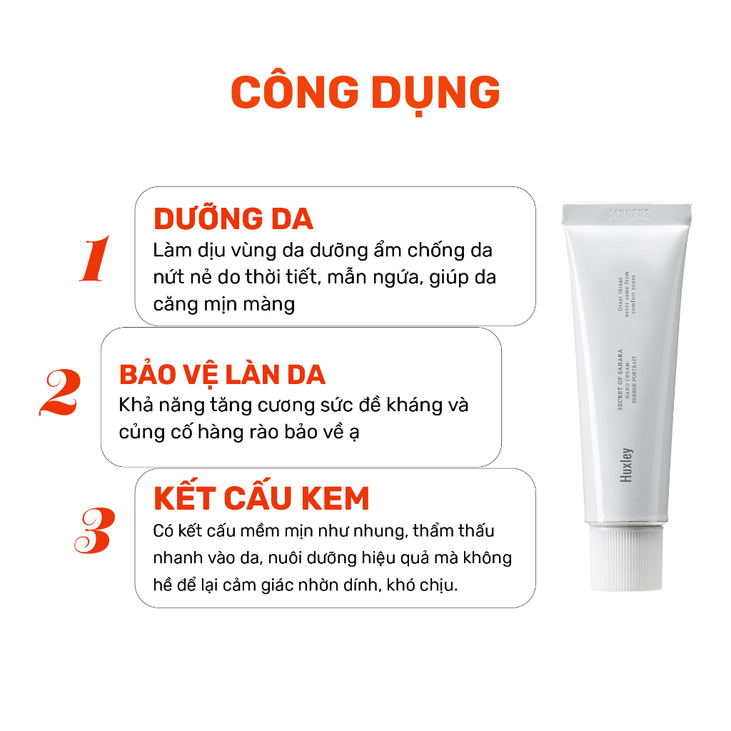 Kem dưỡng da tay hương xương rồng Huxley Hand Cream Berber Portrait 30ml