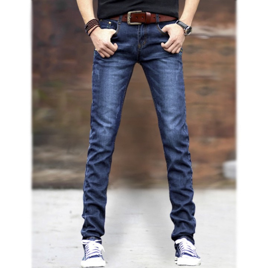 Quần jean nam Gấu 194 wass kiểu vải jeans co dãn, dày dặn form slimfit  - Xanh Đậm 252 - 001