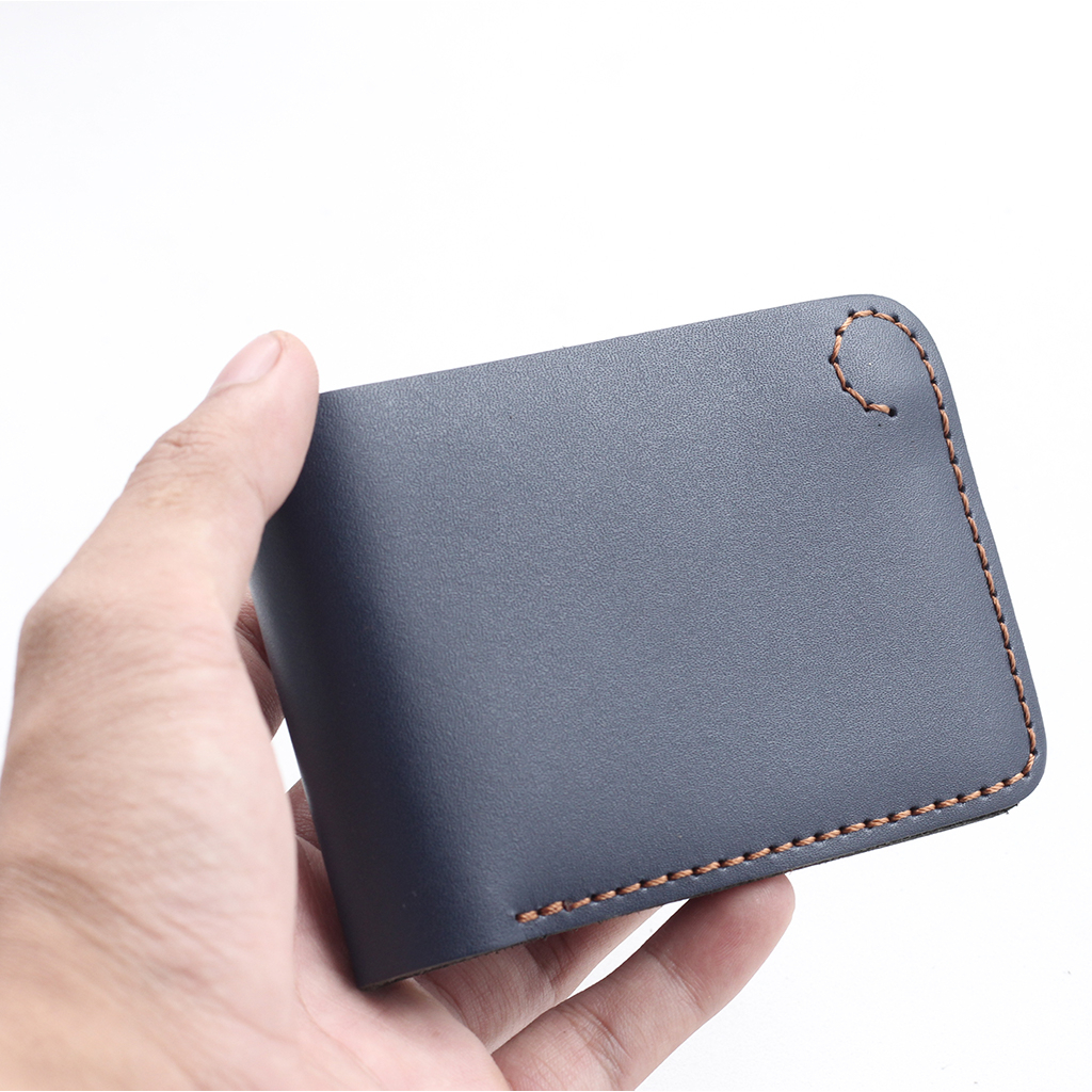 Ví sen 4 , da bò thật , bóp mini nhỏ gọn AMADIO