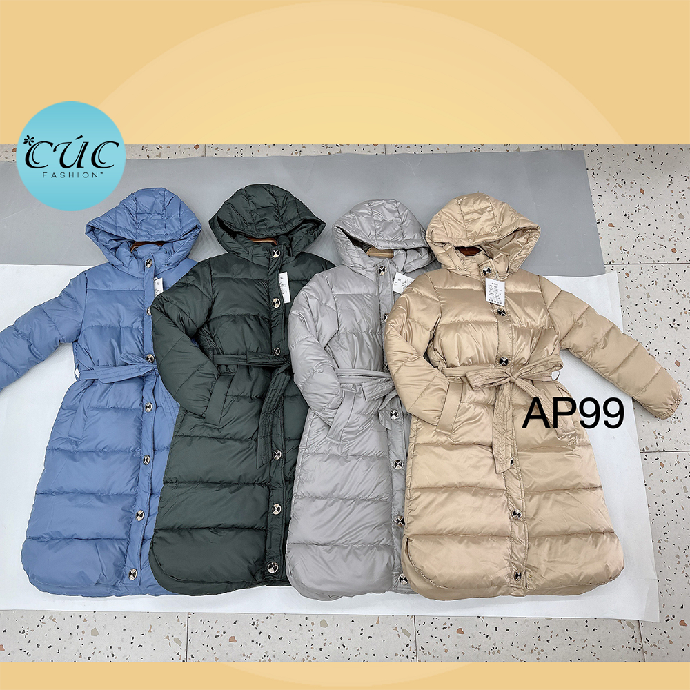 Áo khoác nữ Cúc Fashion kiểu hottrend cao cấp đẹp vải siêu nhẹ siêu ấm phao dáng thân dáng dài béo AP99