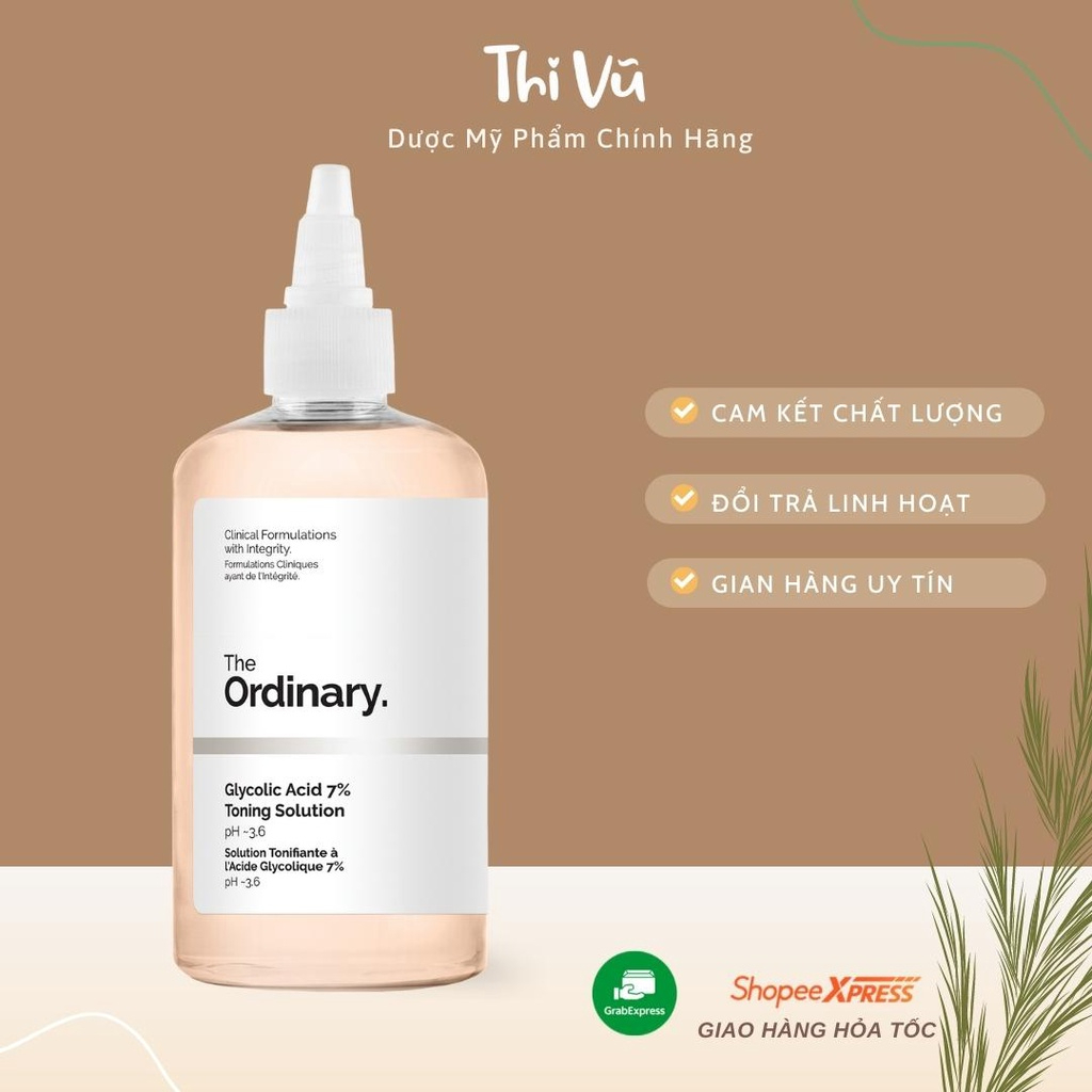 Toner The Ordinary Toner tẩy da chết glycolic acid 7% 240ml Toning Solution (jolie)