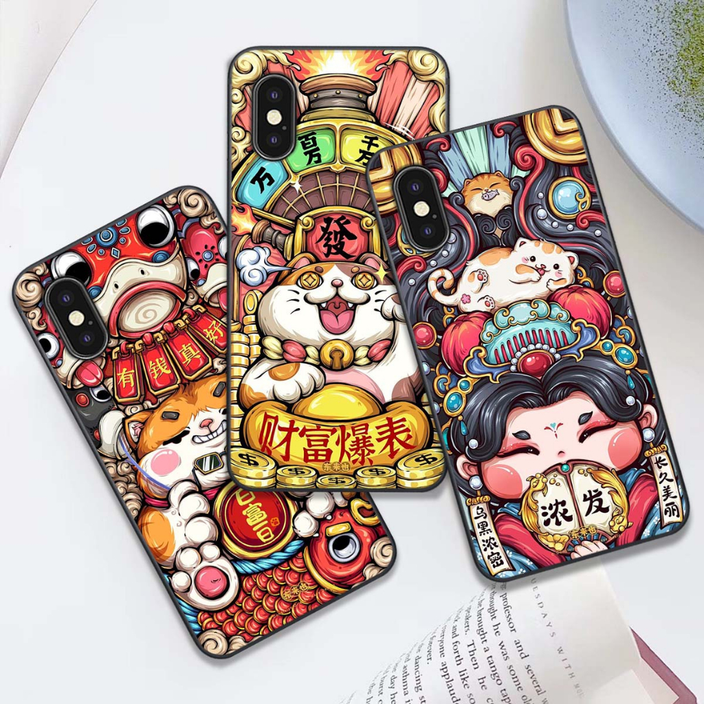 Ốp Iphone X / Xs / Xs max / Xr in hình méo thần tài siêu cute, dễ thương