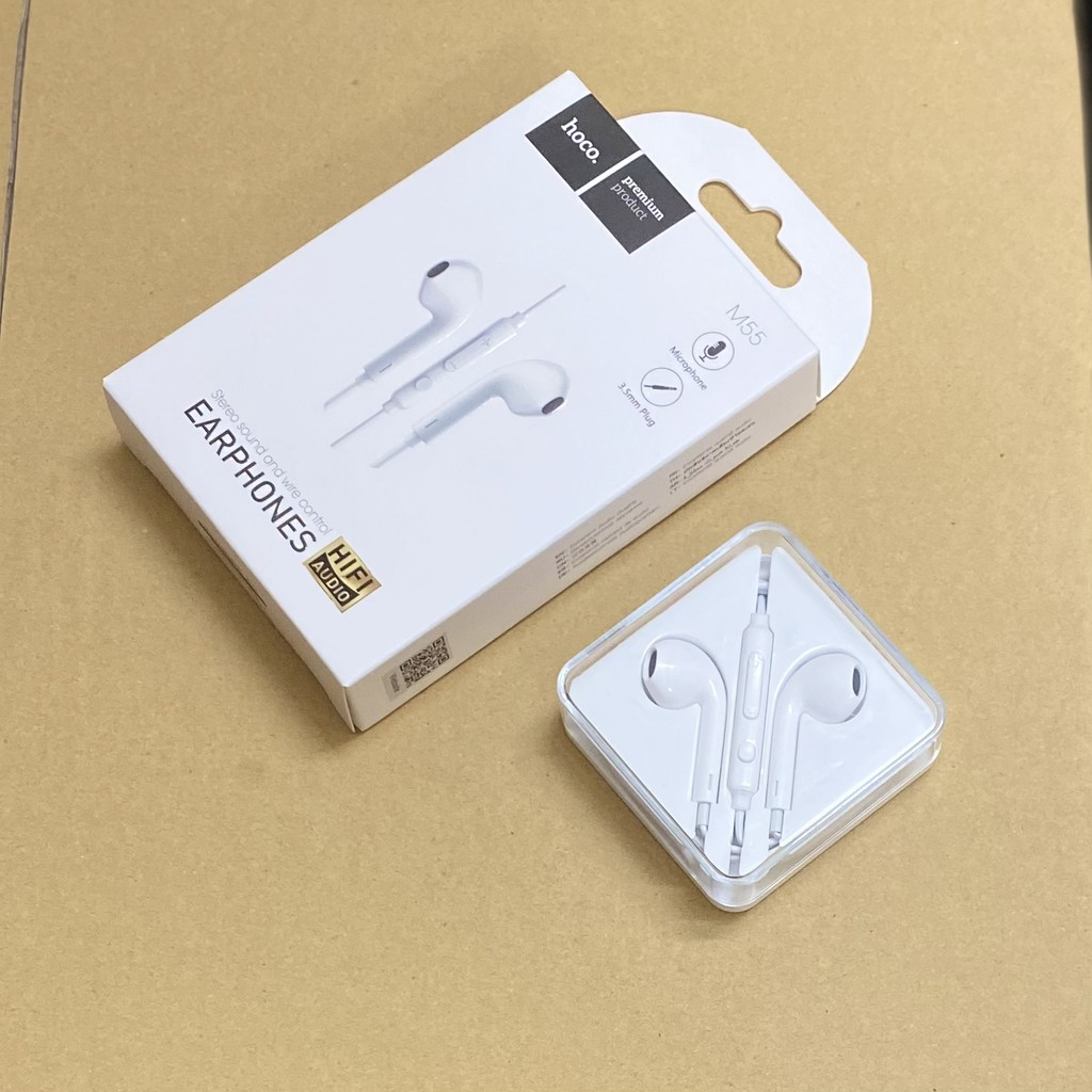 Tai nghe Hoco M55 chân cắm tròn 3.5mm,có mic đàm thoại dành cho 5 6 6S 6Plus 6SPlus, android, máy tính