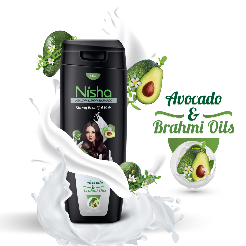 Dầu gội Yutika Nisha chắc khỏe bóng mượt Bơ và Dầu Brahmi chai 175ml