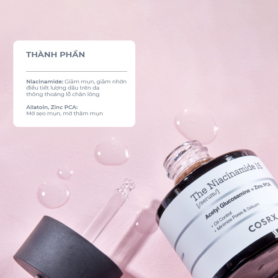 Tinh chất Niacinamide 15% chăm sóc da mụn toàn diện COSRX The Niacinamide 15 Serum 20ml