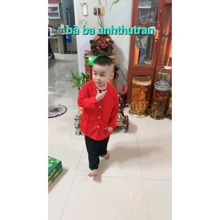 Set bà ba áo đỏ + quần đen bé trai & gái