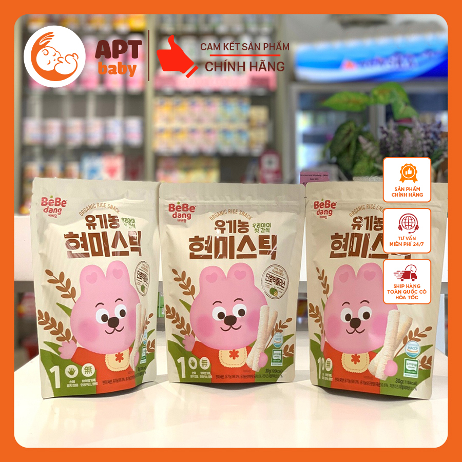 Bánh ăn dặm gạo lứt hữu cơ hình que dài 13cm cho bé từ 6 tháng - 30g