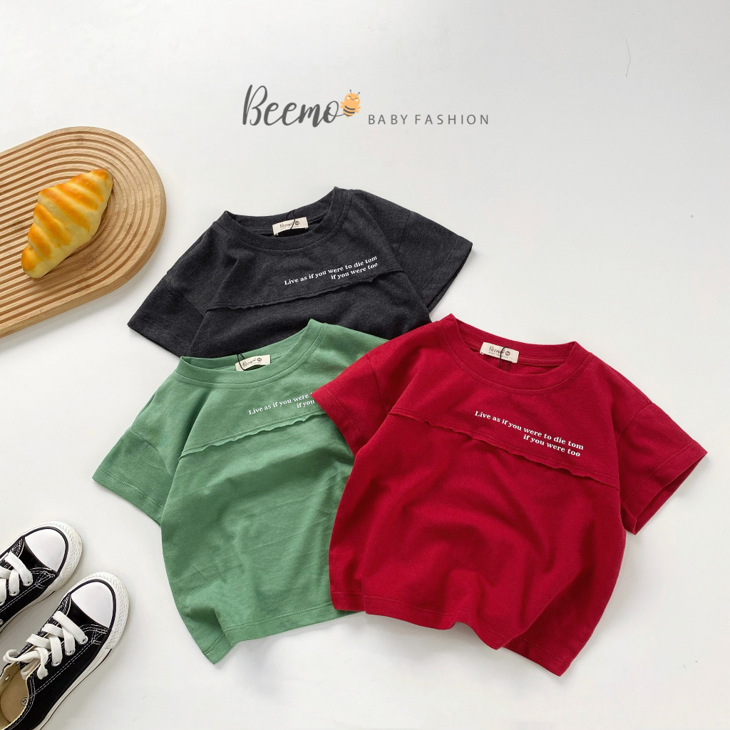 Áo phông cộc tay cho bé BEEMO, chất liệu cotton xược siêu mát, màu sắc cá tính B261