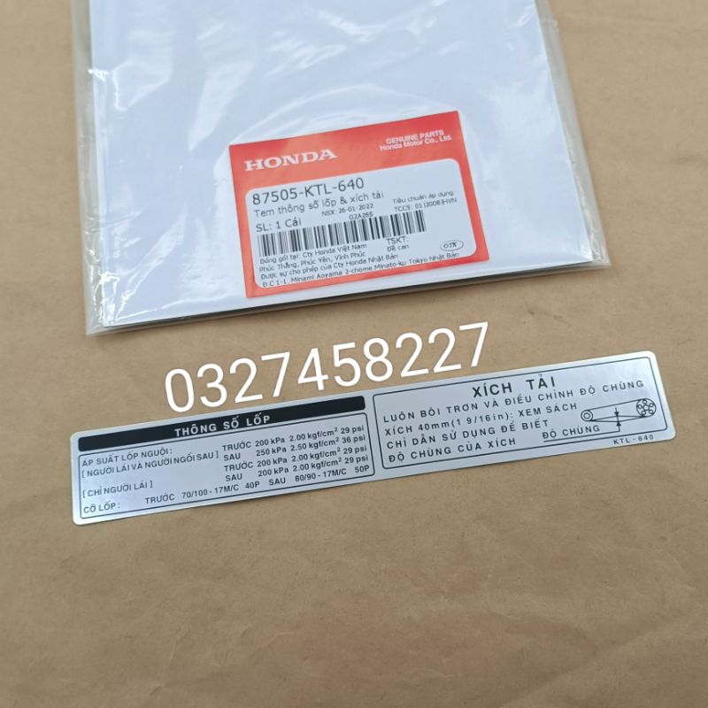 Tem dán hộp xích, sên cacte xe WAVE A, RS, S100 zin