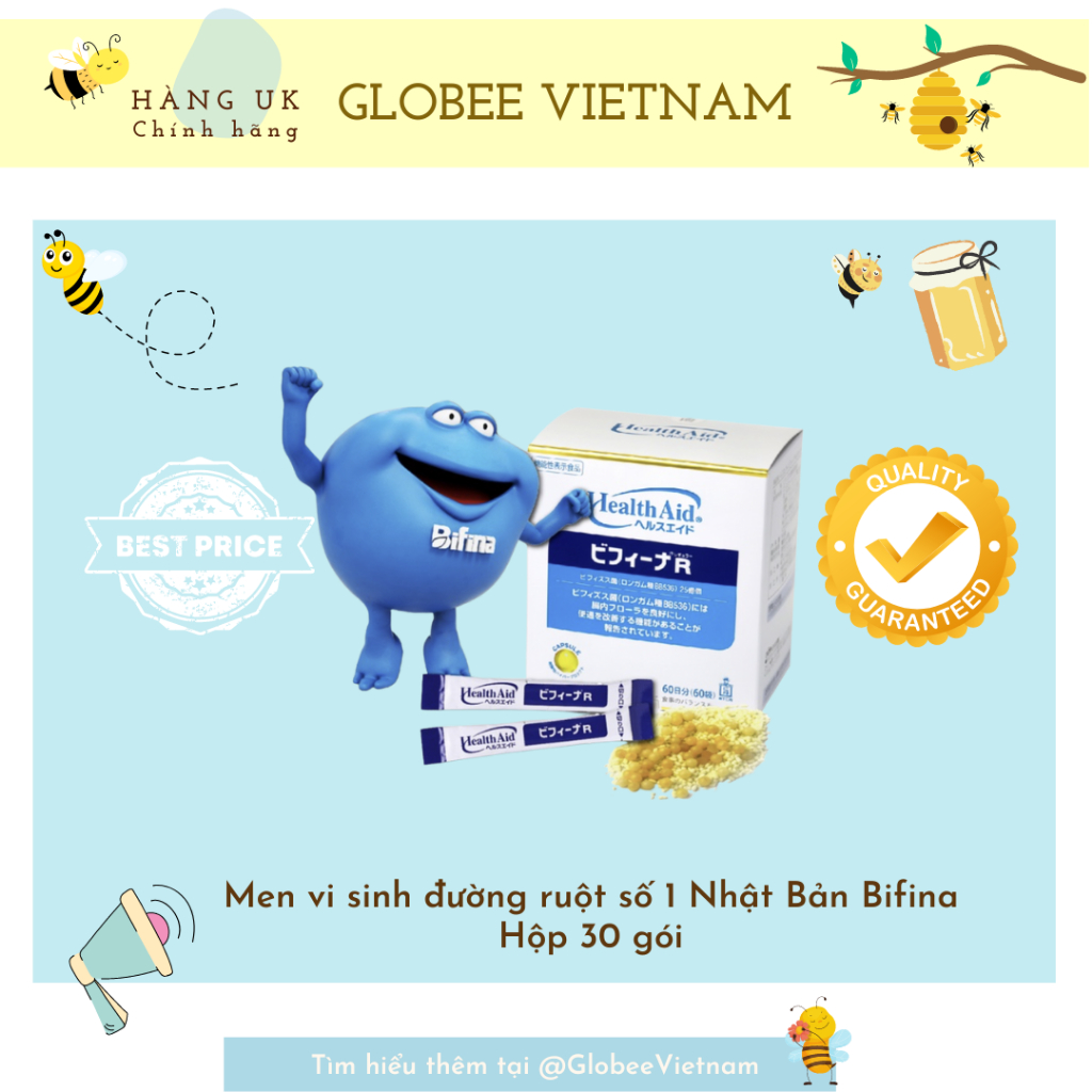 Men vi sinh đường ruột số 1 Nhật Bản Bifina - hộp 30 gói (Bill Nhật)