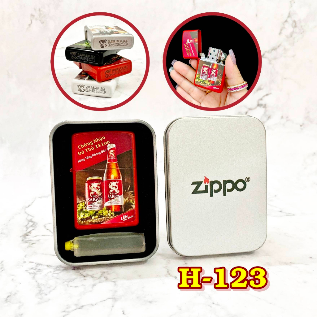 QUÀ TẶNG - 𝐇𝐨̣̂𝐩 𝐐𝐮𝐞̣𝐭 𝐁𝐚̣̂𝐭 𝐋𝐮̛̉𝐚 Vzipo 2 mặt thương hiệu chai bia Sài Gòn EXPORT - FREESHIP