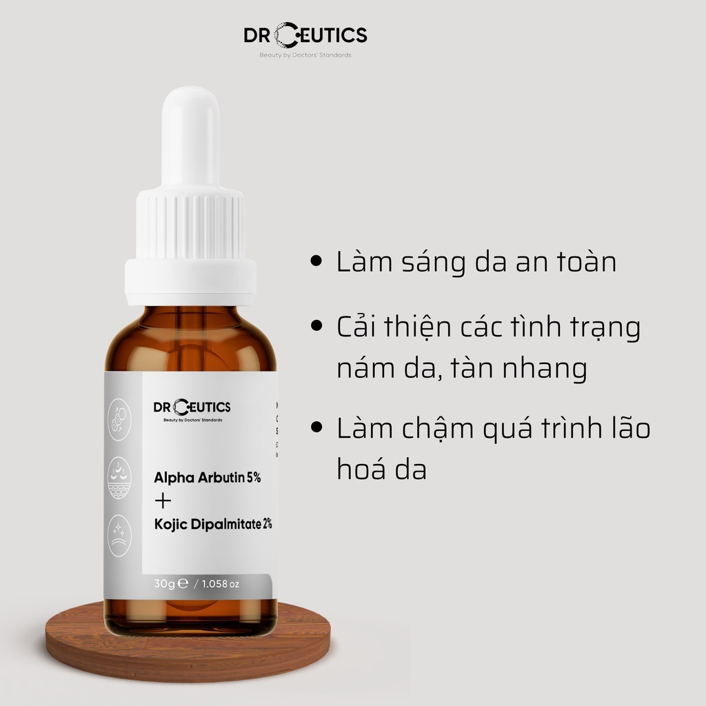 DrCeutics Tinh Chất Alpha Arbutin Làm Sáng Da Mờ Nám Alpha Arbutin 5% Và Kojic Dipalmitate 2% 30g