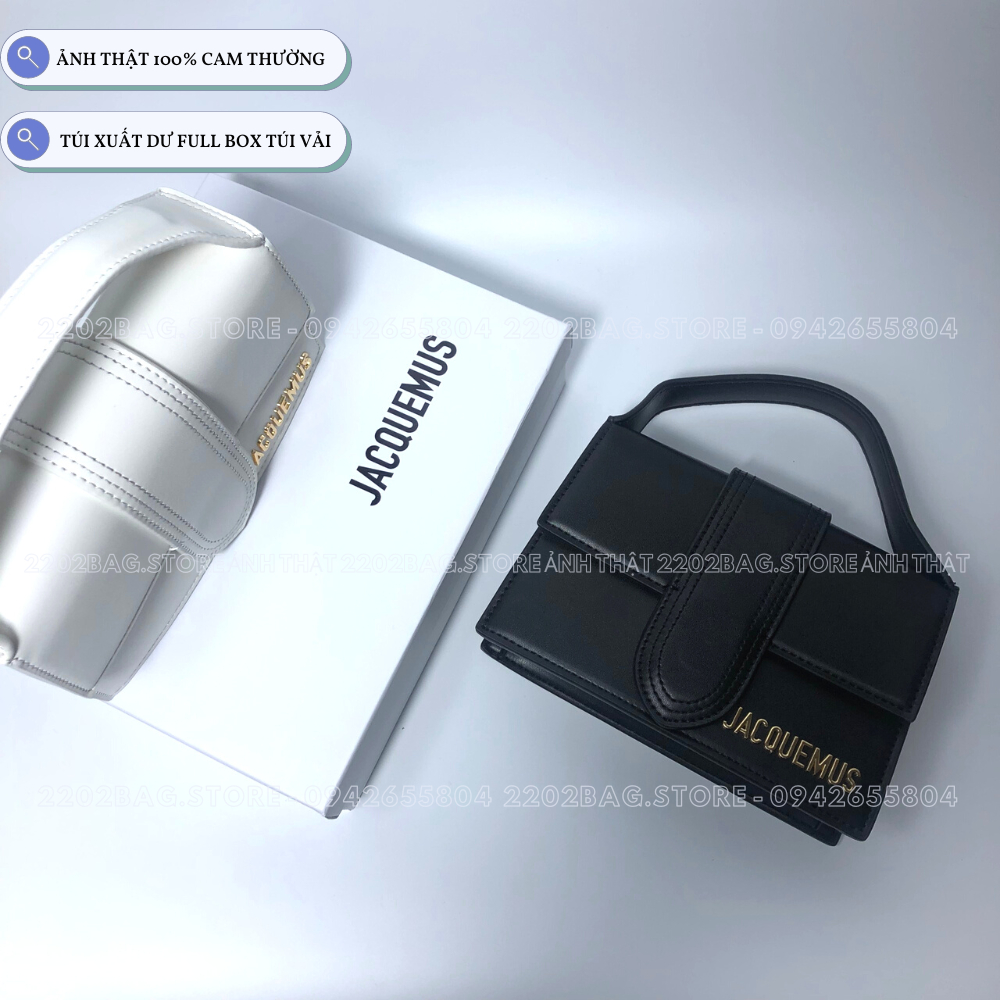 Túi jacquemus fullbox túi vải tem tag, túi Jac đeo chéo có quai xách thời thượng, hàng sẵn