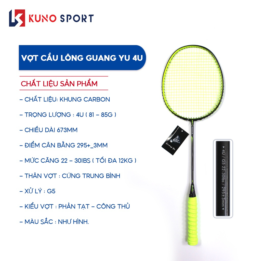 Vợt Cầu Lông 4U Guang Yu Tomahawk 88 Khung Carbon Siêu Nhẹ 82g Linh Hoạt Tốt Dễ Chơi Phù Hợp Với Mọi Người – V08