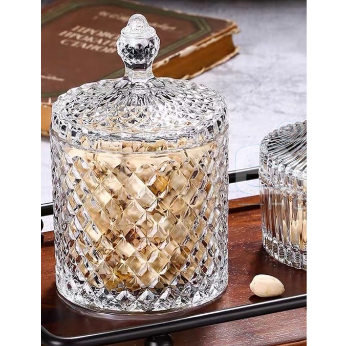 Hũ Thủy tinh Đựng Mứt , Đựng Kẹo kim cương