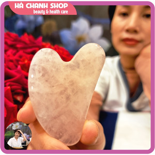 Đá Guasha Đá Massage Mặt Thạch Anh Hồng Hình Tim Mát Xa Mặt Mắt Dụng Cụ Spa Đẩy Tinh Chất Dưỡng Sinh Chăm Sóc Da