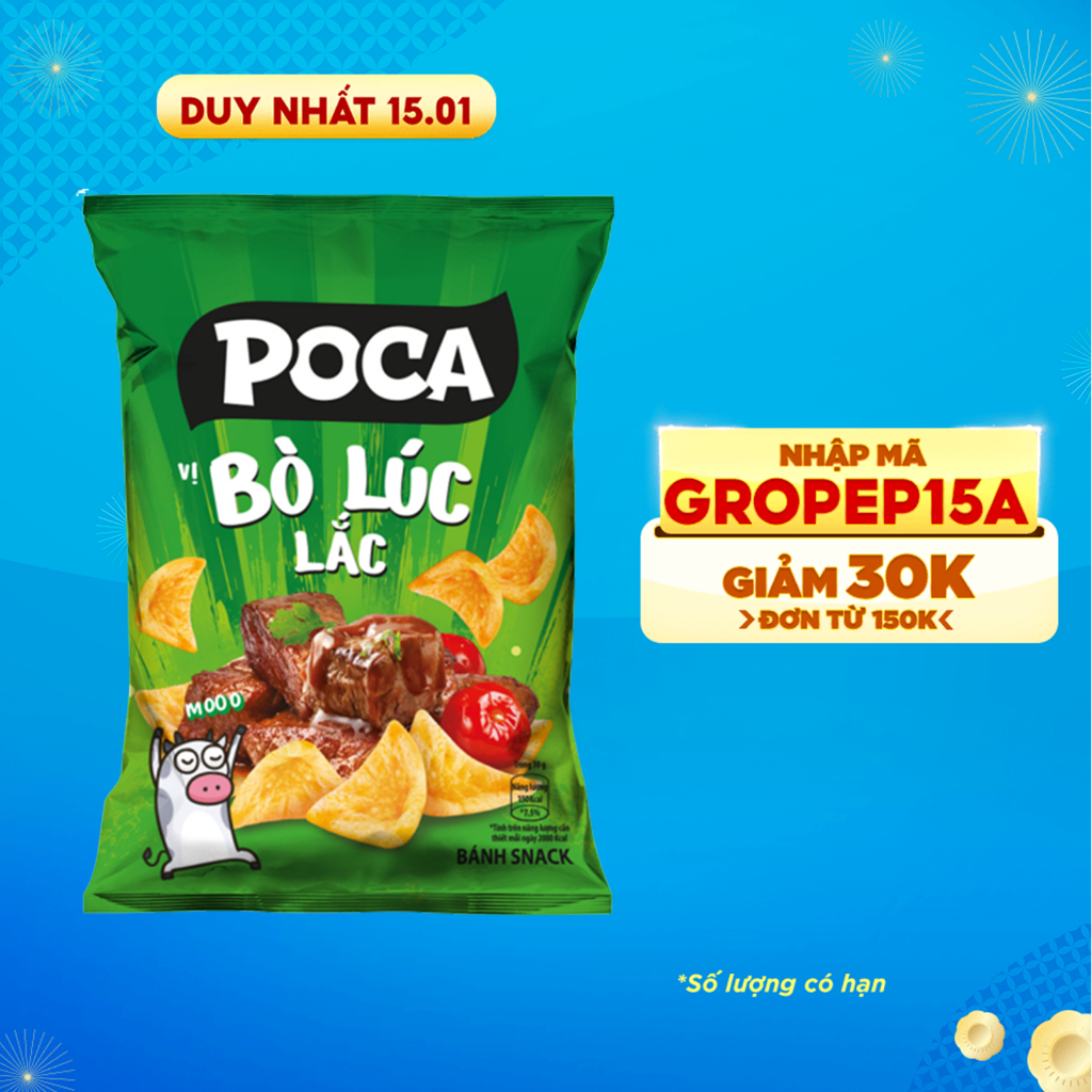 Bánh Snack Poca Bò Lúc Lắc 65gr