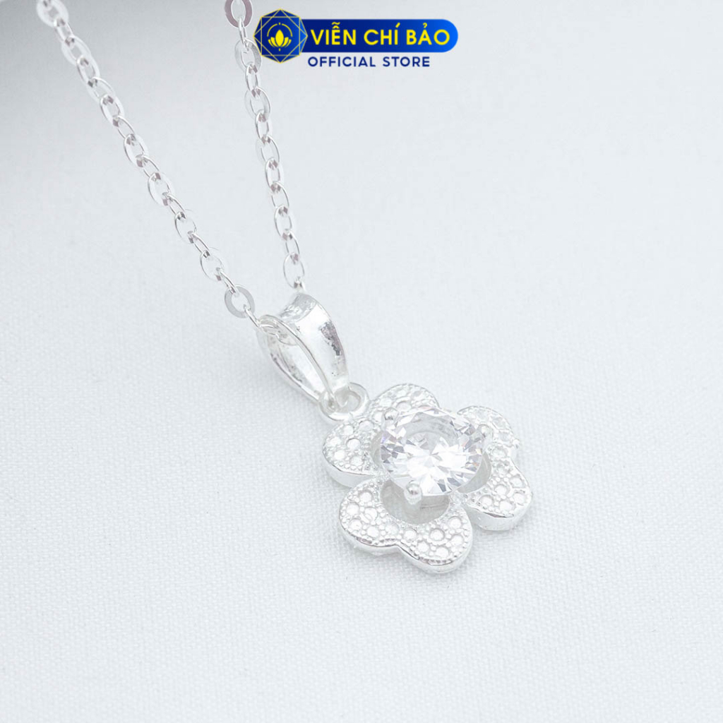 Dây chuyền hoa lá chất liệu bạc 925 thời trang phụ kiện trang sức nữ Viễn Chí Bảo D400636