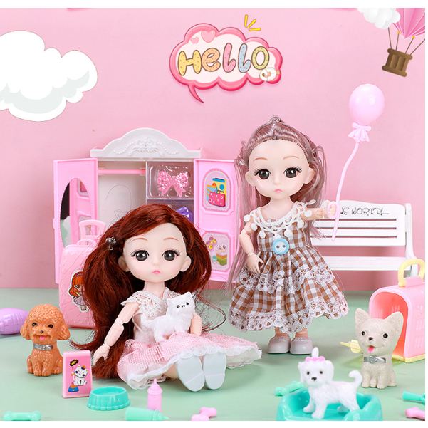 Búp Bê Barbie hộp 42cm. Set búp bê có phụ kiện và váy phụ. Búp bê công chúa đồ chơi trẻ em - July 27