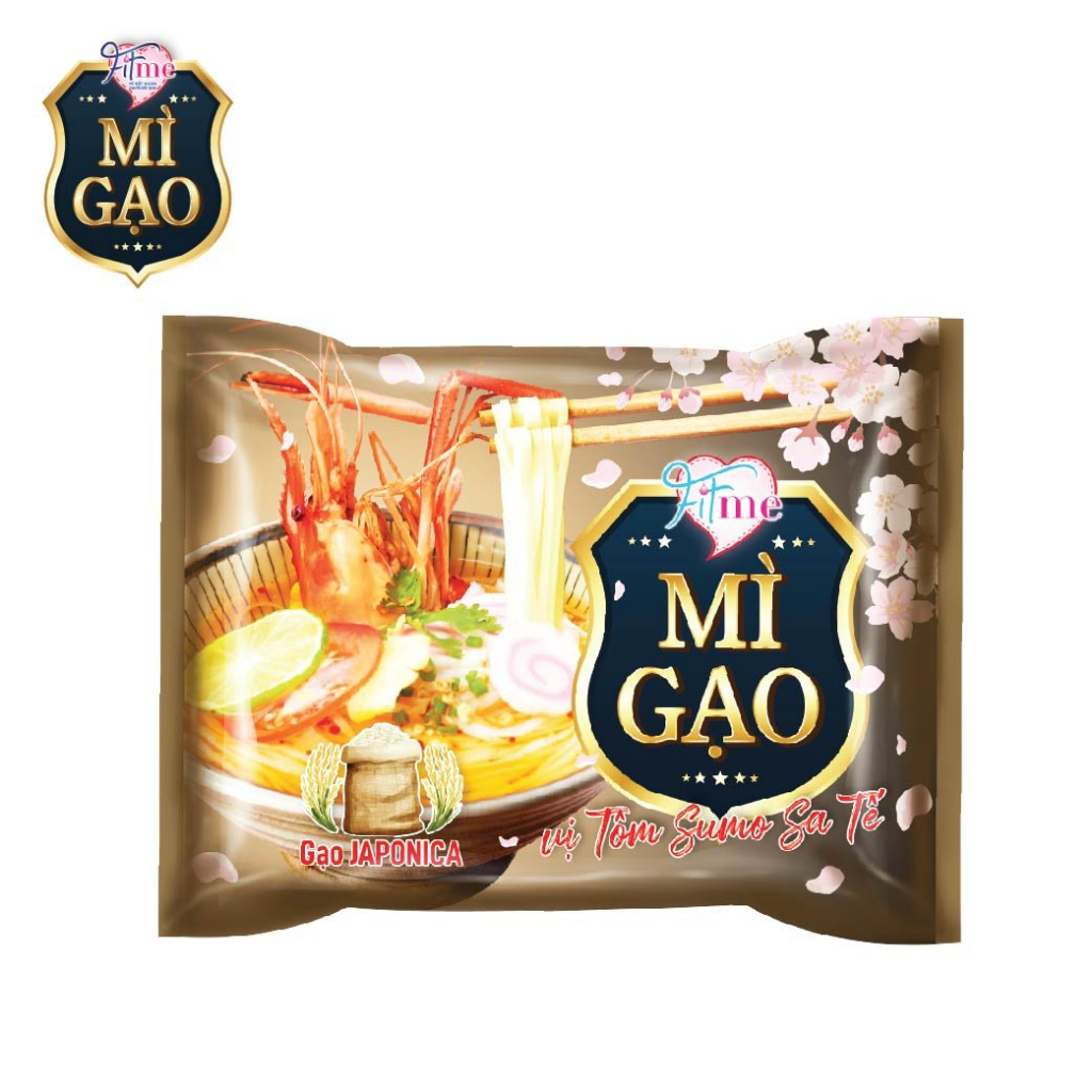 Thùng 30 Gói Mì Gạo Fitme Tôm Sumo Sa Tế 75g/gói