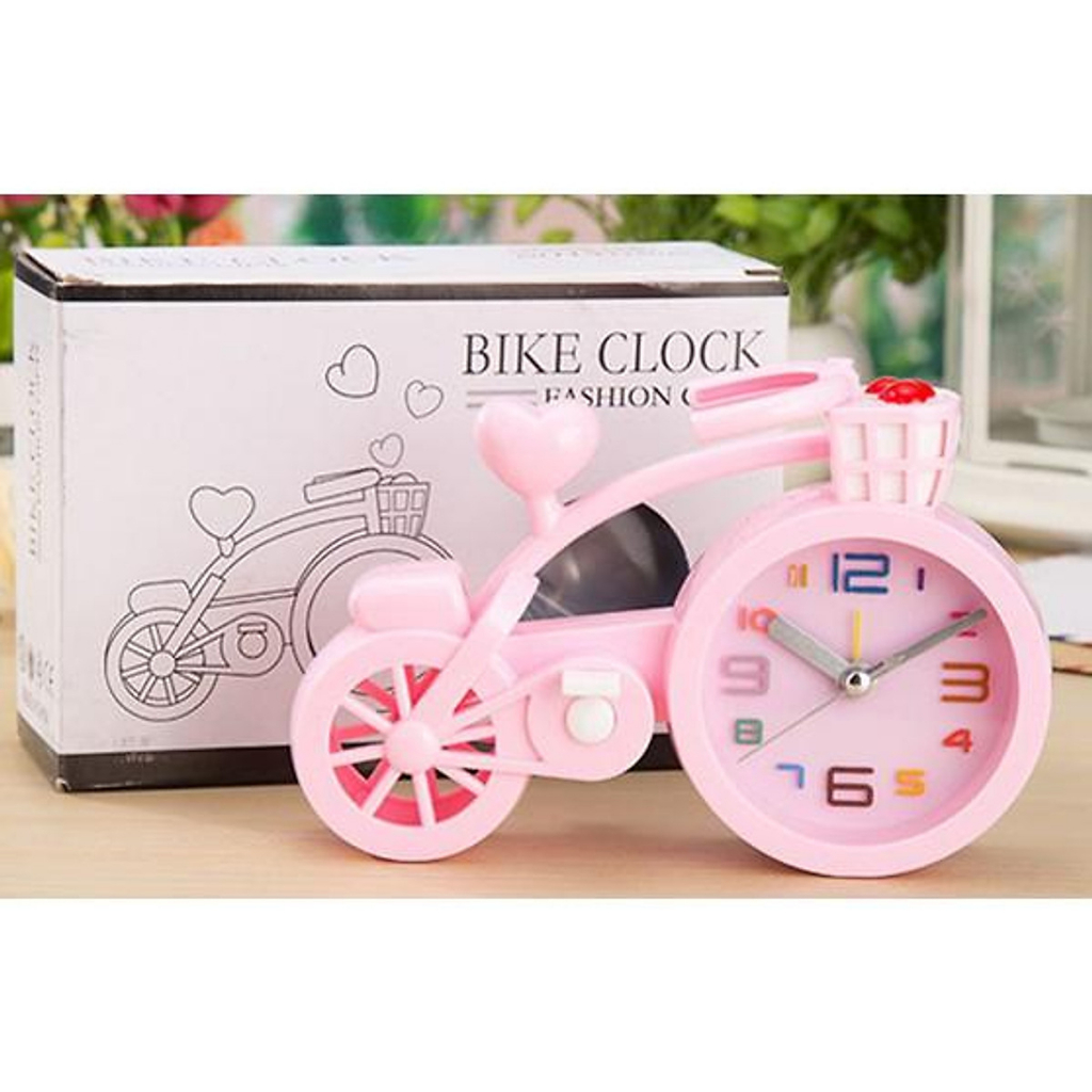 Đông Hồ Báo Thức Để Bàn Hình Xe Đạp Nhiều Màu dong ho bao thuc de ban