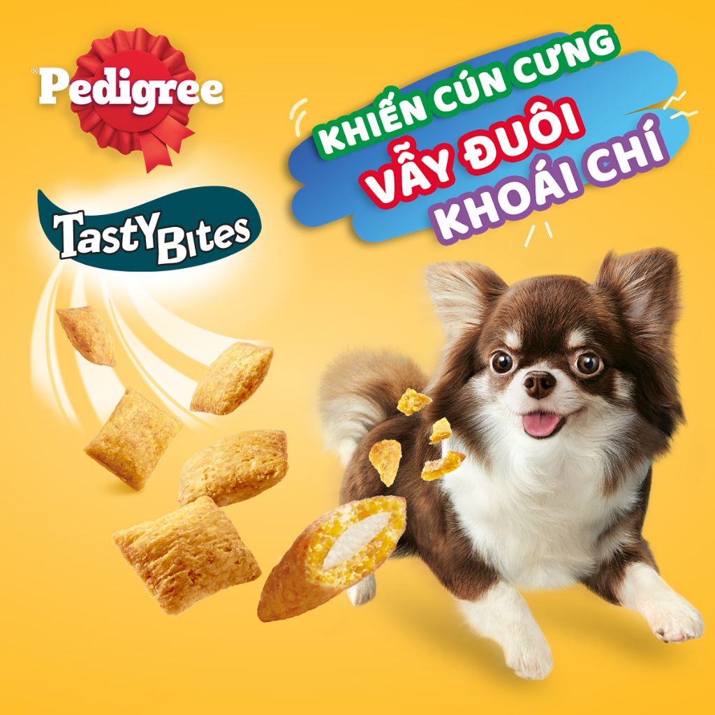 PEDIGREE Tasty Bites - Bánh Thưởng Cho Chó Viên Giòn Tan Vị Sữa (60g, Nhiều Gói)