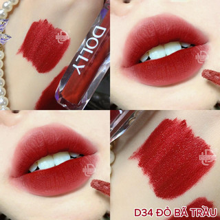 Son lì, kem dolly diamond velvet không chì cao cấp new 2022 màu đỏ bã trầu