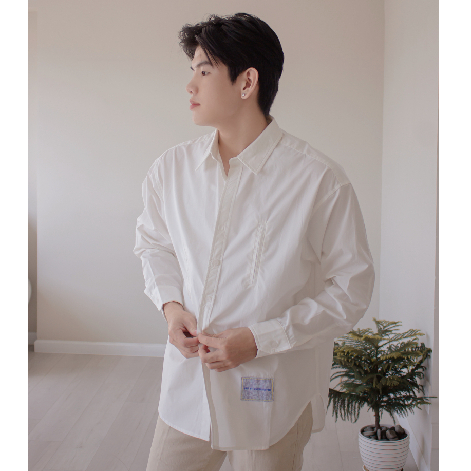 Áo somi kaki nam - Trắng