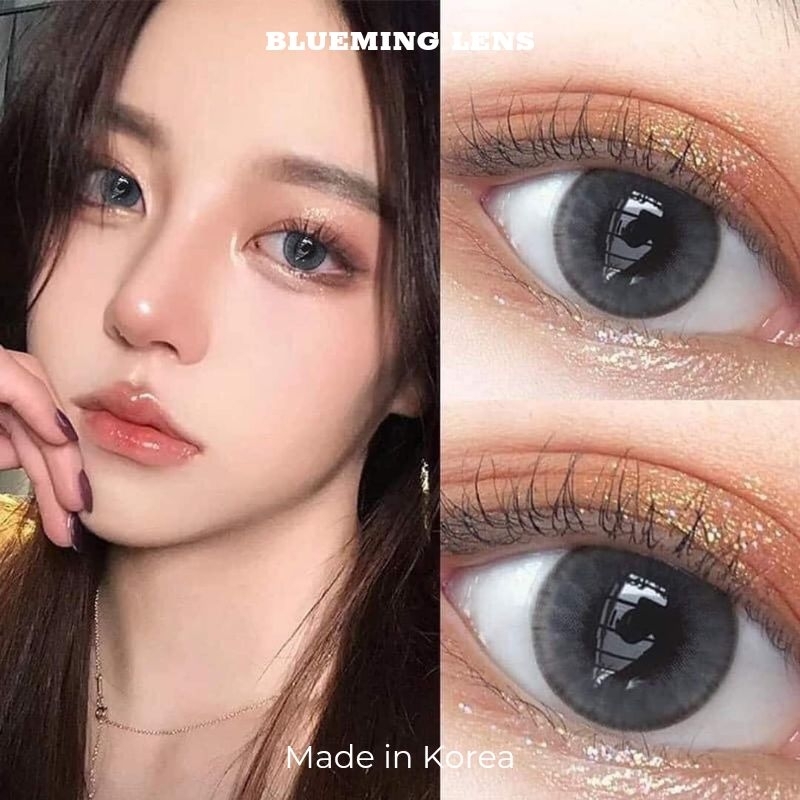 (Có cận) Lens màu Tây, kính áp tròng xám tây nâu tây, size S - M giãn ít - vừa