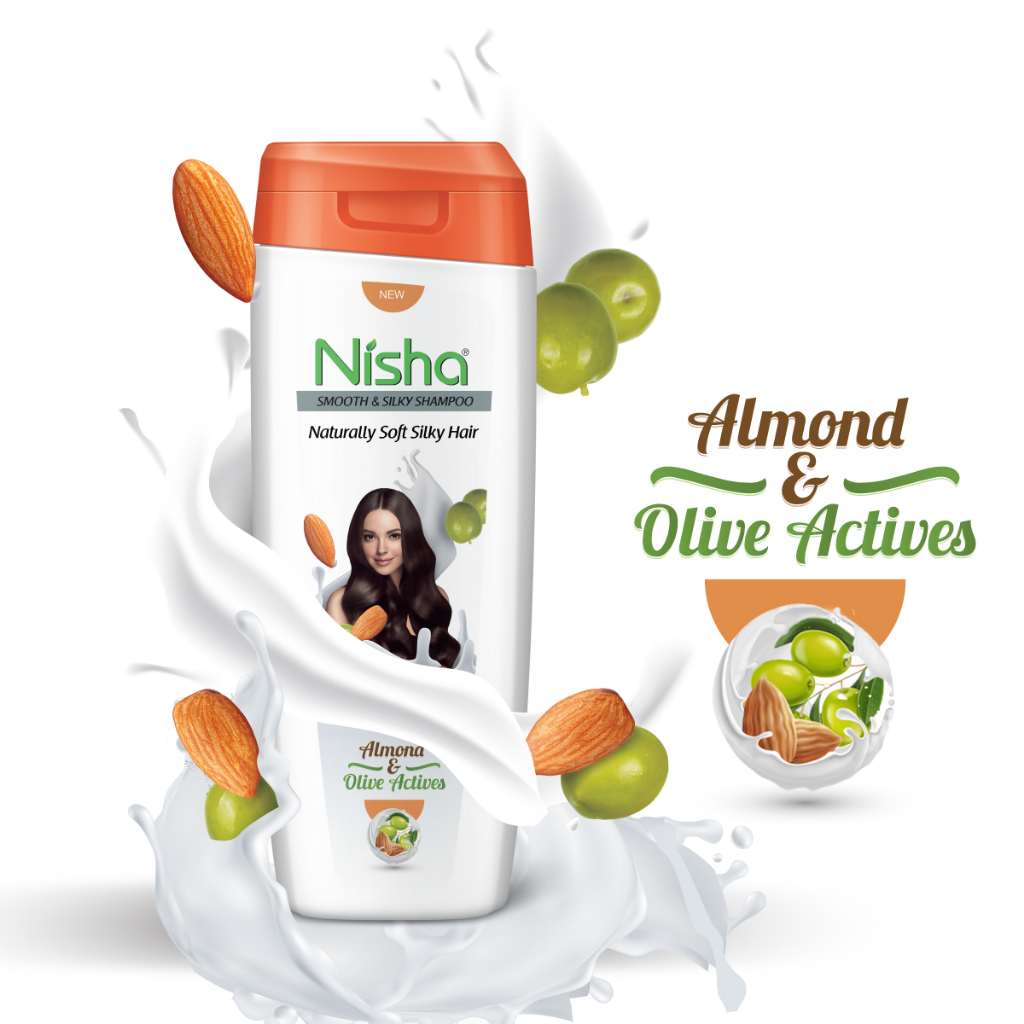 Dầu gội Yutika Nisha mềm mượt Hạnh nhân và Olive chai 175ml